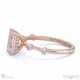 star crossed four prong hidden pave halo emerald natural diamond engagement ring rose gold with 9k rose gold metal and emerald shape diamond