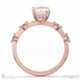 star crossed four prong hidden pave halo emerald natural diamond engagement ring rose gold with 9k rose gold metal and emerald shape diamond