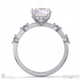 four prong brilliant round natural diamond hidden halo engagement ring white gold with side natural diamond drops with 9k white gold metal and round shape diamond