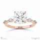 star crossed four prong hidden pave halo round lab grown diamond engagement ring rose gold with 9k rose gold metal and round shape diamond