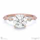 star crossed four prong hidden pave halo round lab grown diamond engagement ring rose gold with 9k rose gold metal and round shape diamond