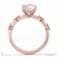 star crossed four prong hidden pave halo round lab grown diamond engagement ring rose gold with 9k rose gold metal and round shape diamond