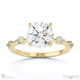 star crossed four prong hidden pave halo round lab grown diamond engagement ring yellow gold with 18k yellow gold metal and round shape diamond