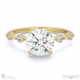 star crossed four prong hidden pave halo round lab grown diamond engagement ring yellow gold with 18k yellow gold metal and round shape diamond