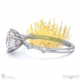 pincushion round lab grown diamond engagement ring platinum with side diamond drops with platinum metal and round shape diamond