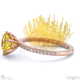 pincushion fynbos flower high set engagement ring rose gold with 9k rose gold metal and round shape diamond