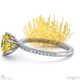 pincushion fynbos flower high set engagement ring platinum with platinum metal and round shape diamond