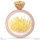 pincushion fynbos flower high set engagement ring rose gold with 9k rose gold metal and round shape diamond