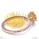 pincushion fynbos flower high set engagement ring rose gold with 9k rose gold metal and round shape diamond