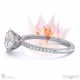 Low-Set Blushing Bride Natural Diamond On Thin Half-Round Band With Pavé Side Natural Diamonds