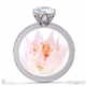 Low-Set Blushing Bride Natural Diamond On Thin Half-Round Band With Pavé Side Natural Diamonds
