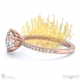 low-set pincushion lab grown diamond on thin squared band with pavé side diamonds with 9k rose gold metal and round shape diamond
