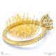 low-set pincushion lab grown diamond on thin squared band with pavé side diamonds with 18k yellow gold metal and round shape diamond
