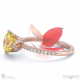disa orchid yellow natural diamond low-set pavé side diamonds engagement ring rose gold with 9k rose gold metal and round shape diamond