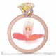 disa orchid yellow natural diamond low-set pavé side diamonds engagement ring rose gold with 9k rose gold metal and round shape diamond
