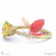 disa orchid yellow lab grown diamond low-set pavé side diamonds engagement ring yellow gold with 18k yellow gold metal and round shape diamond