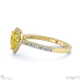 yellow lab grown diamond heart halo engagement ring yellow gold with 18k yellow gold metal and heart shape diamond