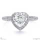 wholesale heart halo lab grown diamond engagement ring white gold with 9k white gold metal and heart shape diamond
