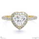 natural diamond heart halo side stones engagement ring yellow gold with 18k yellow gold metal and heart shape diamond
