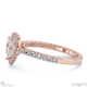 heart lab grown diamond halo cathedral lab grown diamond engagement ring rose gold with pavé side diamonds with 18k rose gold metal and heart shape diamond