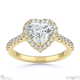 natural diamond heart halo side stones engagement ring yellow gold with 18k yellow gold metal and heart shape diamond