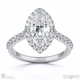 marquise cut natural diamond halo engagement ring white gold with 18k white gold metal and marquise shape diamond