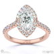 marquise cut natural diamond halo engagement ring rose gold with 9k rose gold metal and marquise shape diamond