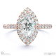 marquise cut natural diamond halo engagement ring rose gold with 9k rose gold metal and marquise shape diamond