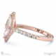 natural diamond marquise halo side stones engagement ring rose gold with 18k rose gold metal and marquise shape diamond