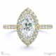 Moissanite Round Halo Side Stones Engagement Ring White Gold