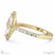 Moissanite Round Halo Side Stones Engagement Ring White Gold