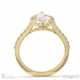 Moissanite Round Halo Side Stones Engagement Ring White Gold