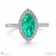 emerald marquise halo engagement ring white gold with 9k white gold metal and marquise shape diamond