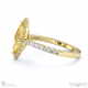 yellow natural diamond halo marquise shaped side stone engaement ring yellow gold with 18k yellow gold metal and marquise shape diamond