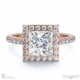 princess cut natural diamond halo engagement ring rose gold with 9k rose gold metal and princess shape diamond
