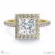 Lab Grown Diamond Oval Halo Side Stones Engagement Ring White Gold
