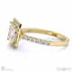Lab Grown Diamond Oval Halo Side Stones Engagement Ring White Gold