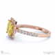 yellow natural diamond princess halo engagement ring rose gold with 18k rose gold metal and princess shape diamond