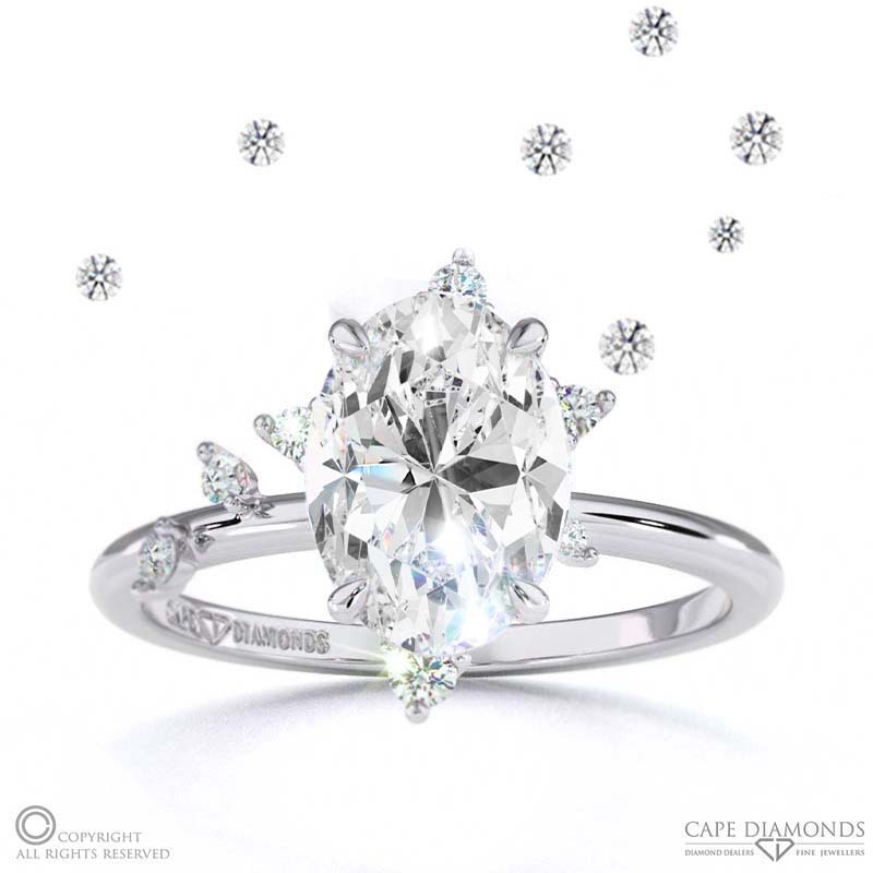 Southern Cross Star Natural Diamond Engagement Ring White Gold