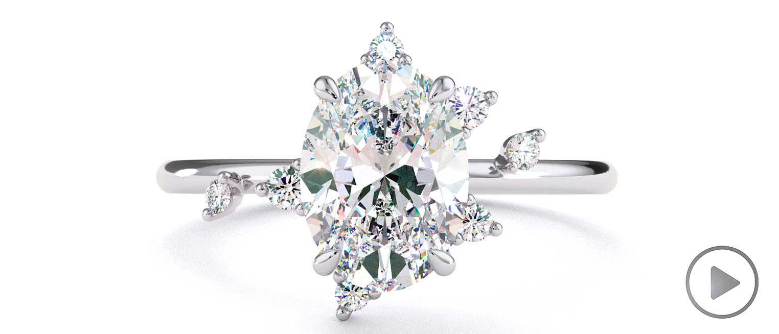 Pleiades Constellation Lab Grown Diamond Engagement Ring Platinum top video