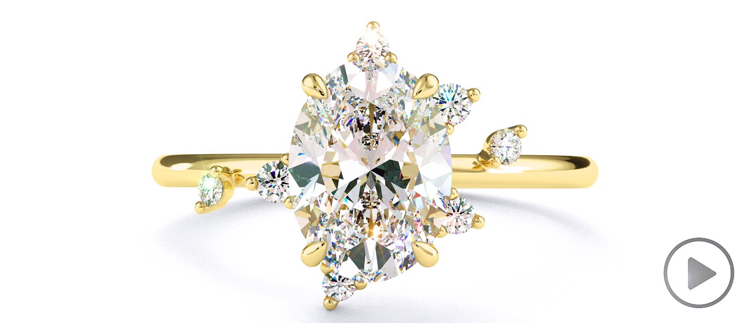 Pleiades Constellation Lab Grown Diamond Engagement Ring Yellow Gold top video