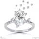 pleiades constellation lab grown diamond engagement ring platinum with platinum metal and oval shape diamond