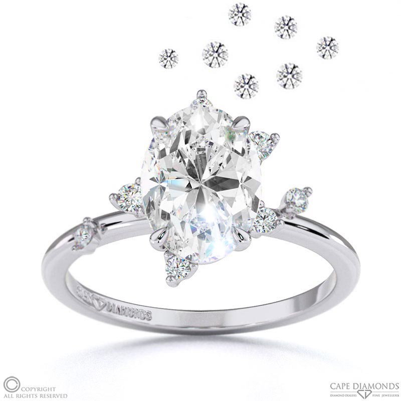 Pleiades Constellation Lab Grown Diamond Engagement Ring White Gold