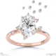 pleiades constellation natural diamond engagement ring rose gold with 18k rose gold metal and oval shape diamond