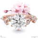 cherry blossom natural diamond engagement ring rose gold with 18k rose gold metal and round shape diamond