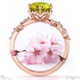 cherry blossom yellow lab grown diamond side stone engagement ring rose gold with 9k rose gold metal and round shape diamond