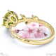 cherry blossom yellow lab grown diamond side stone engagement ring yellow gold with 18k yellow gold metal and round shape diamond