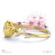 cherry blossom yellow lab grown diamond side stone engagement ring yellow gold with 18k yellow gold metal and round shape diamond