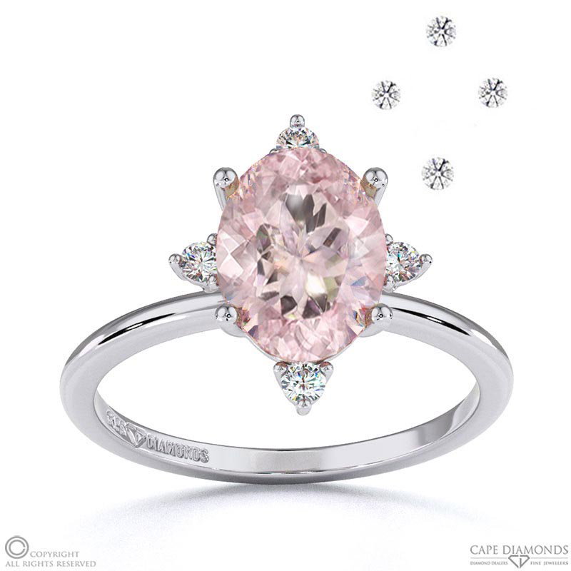 Southerland Sparkle Star Morganite Engagement Ring White Gold