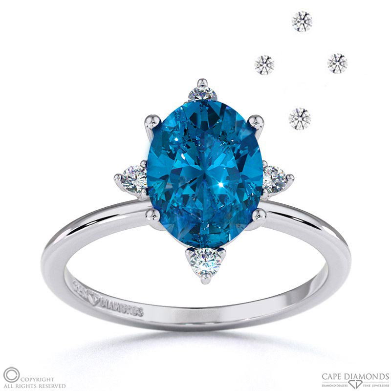 Southerland Sparkle Star Sapphire Engagement Ring White Gold